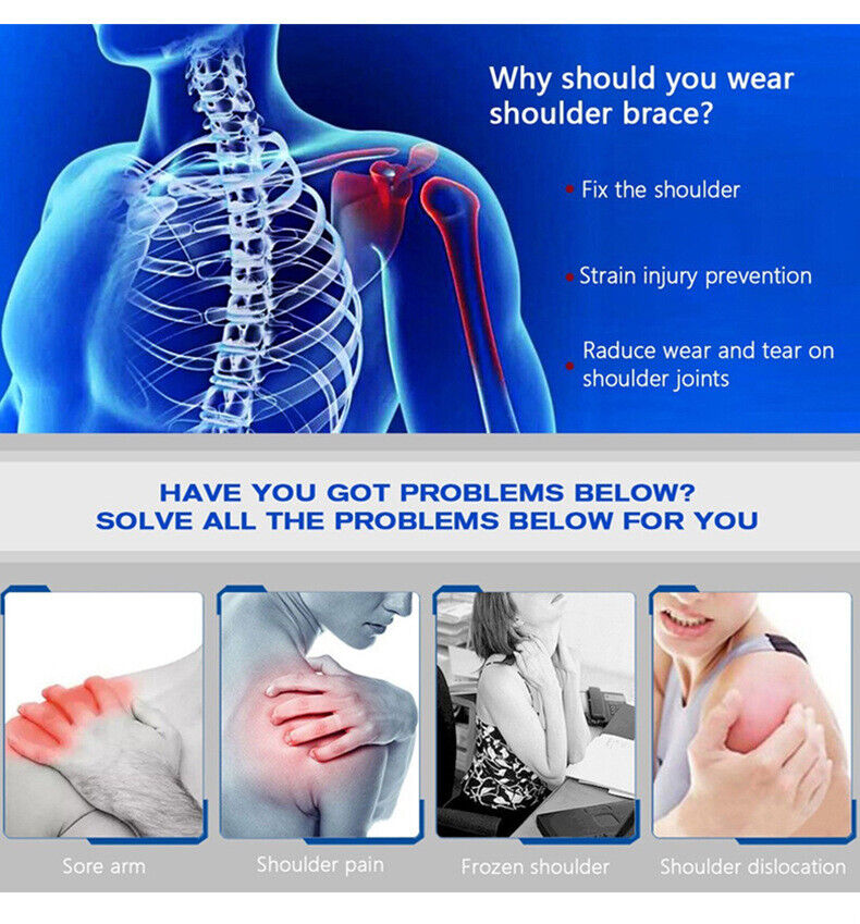 Shoulder Brace Support Compression Sleeve Torn Rotator Cuff AC Joint